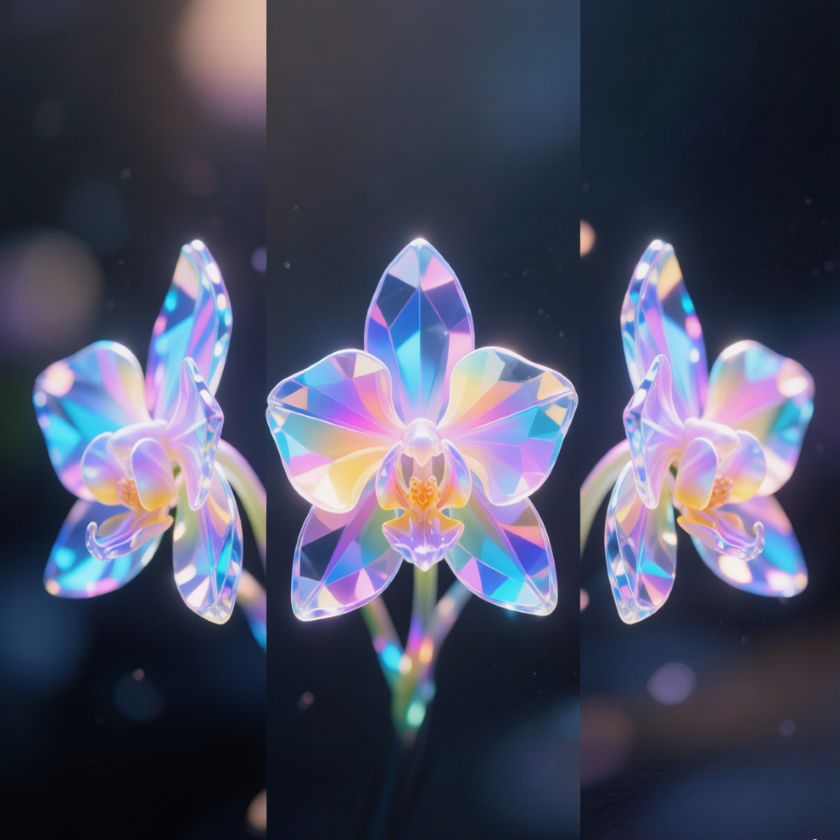 Rainbow Crystal Orchid Flower