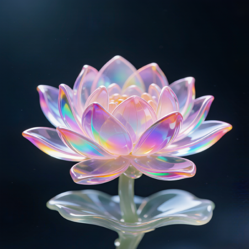 Rainbow Crystal Lotus Flower