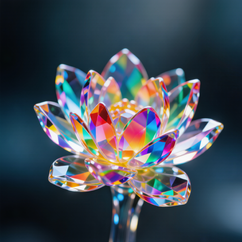 Rainbow Crystal Lotus Flower