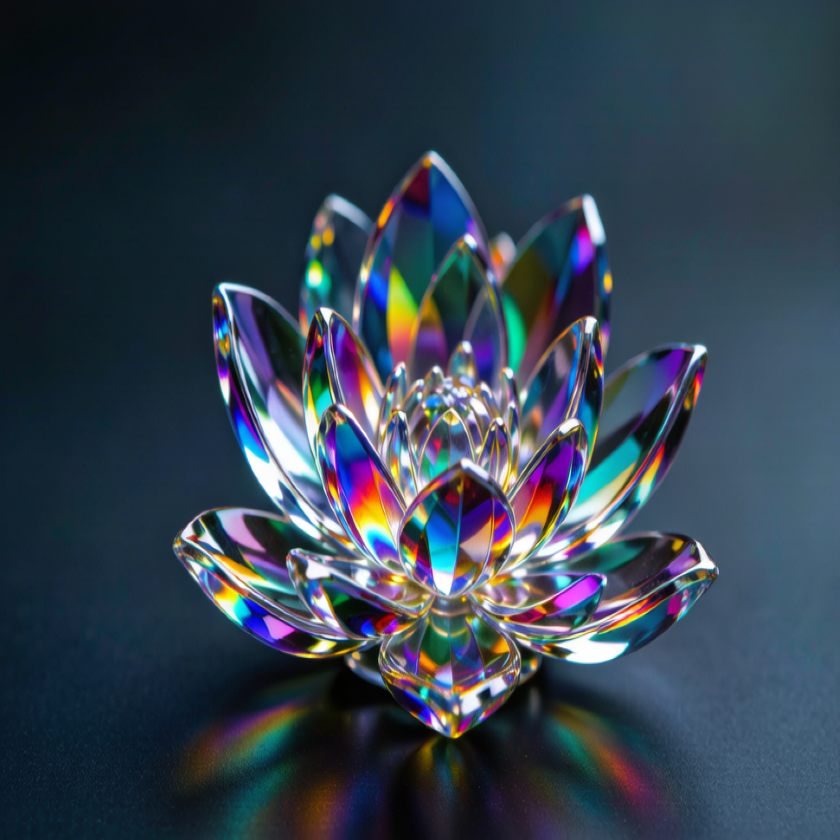 Rainbow Crystal Lotus Flower