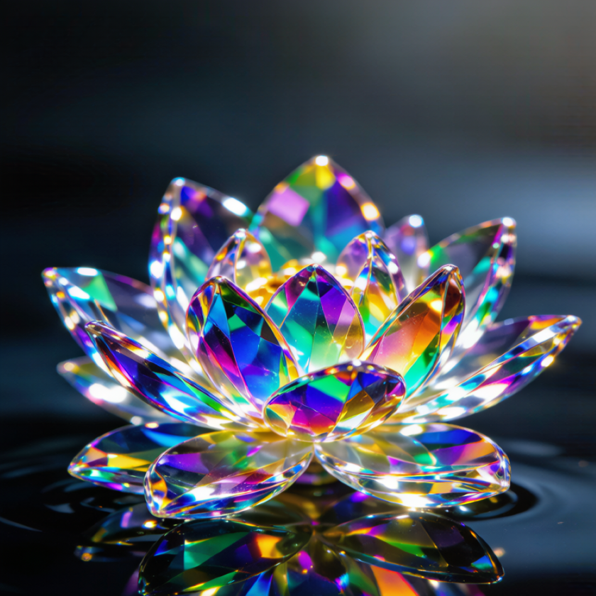 Rainbow Crystal Lotus Flower