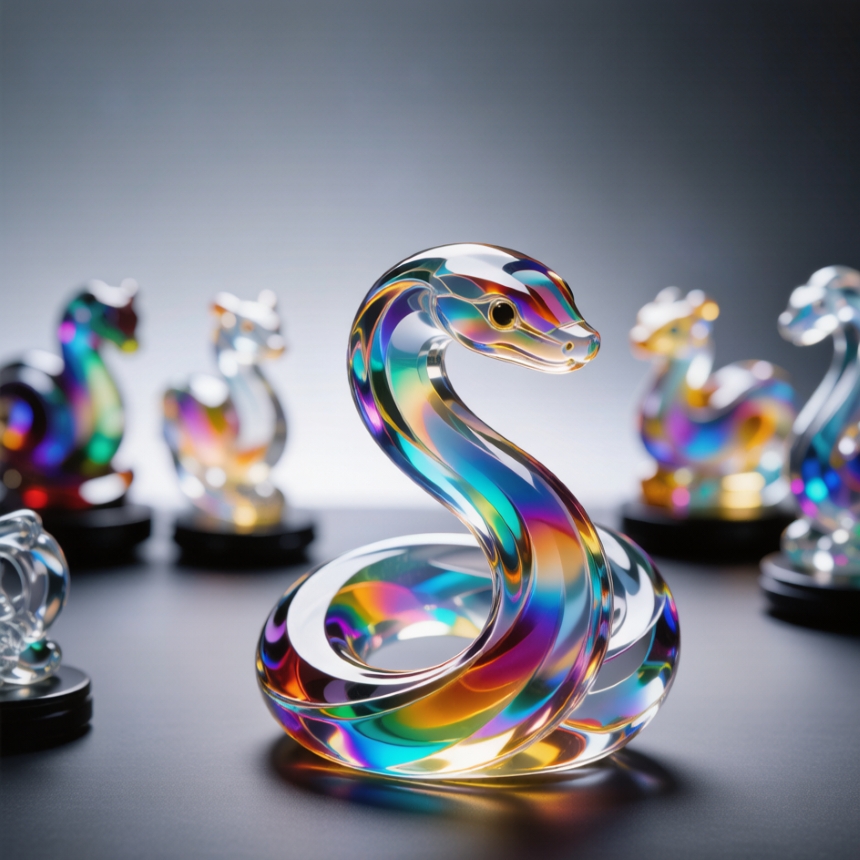 Rainbow Crystal Snake Figurine
