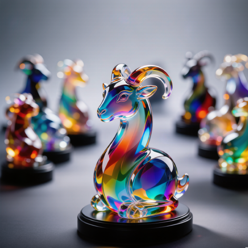 Rainbow Crystal Goat Figurine