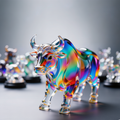 Rainbow Crystal Ox Figurine