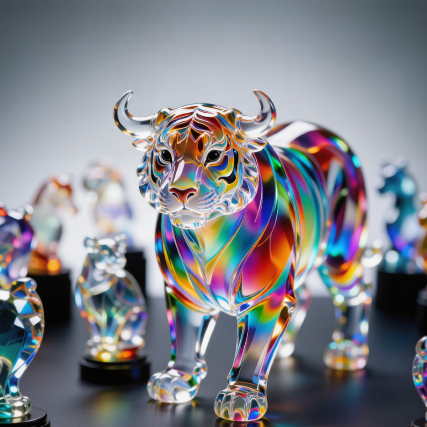 Rainbow Crystal Tiger Figurine