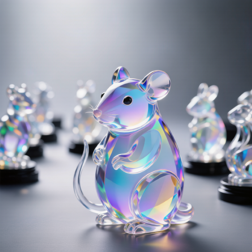 Rainbow Crystal Rat Figurine