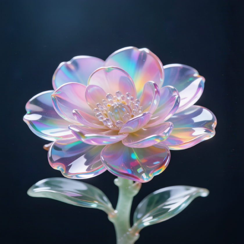 Rainbow Crystal Camellia Flower