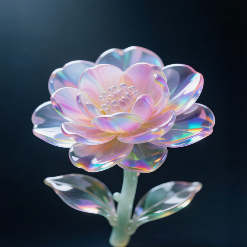 Rainbow Crystal Camellia Flower