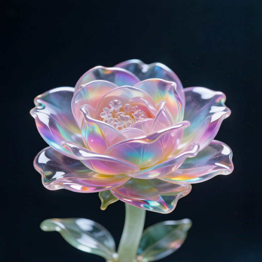 Rainbow Crystal Chinese Rose Flower
