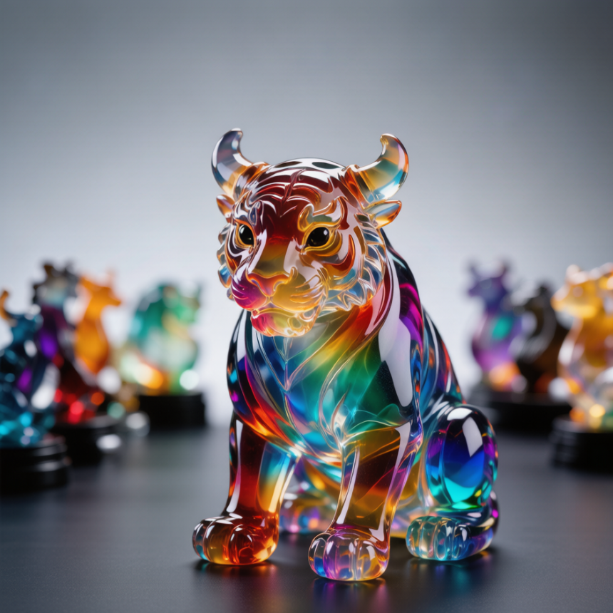 Rainbow Crystal Tiger Figurine