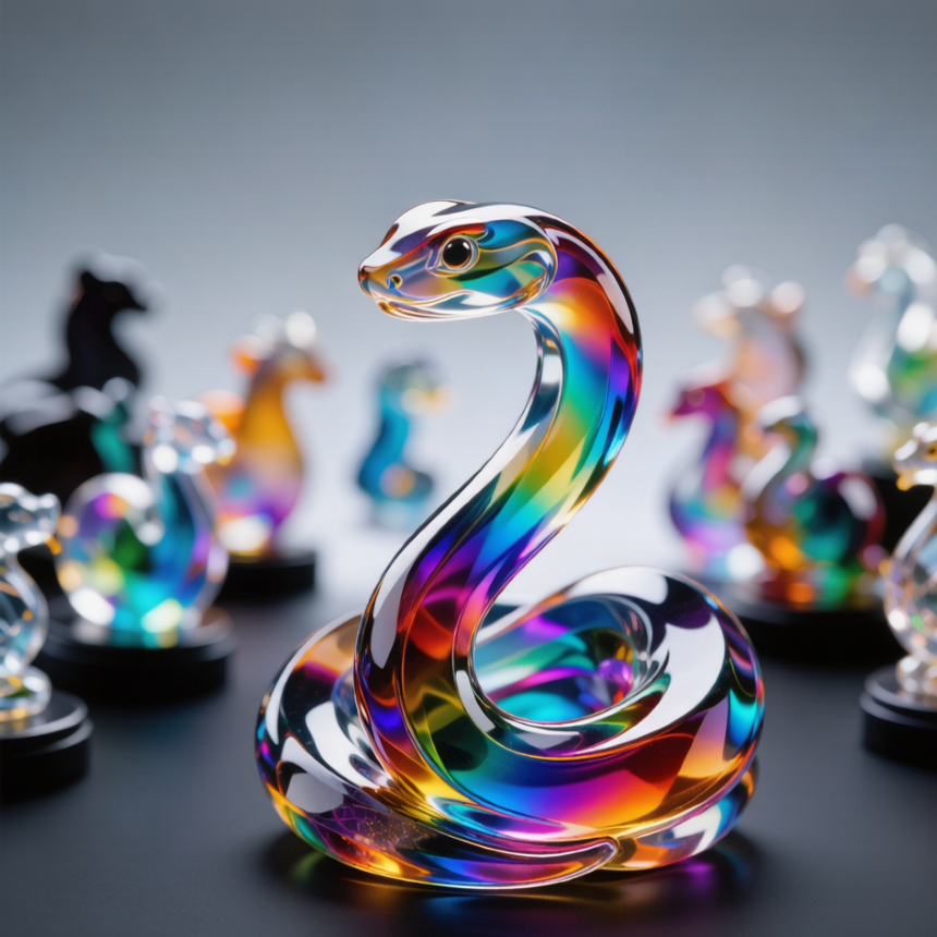 Rainbow Crystal Snake Figurine