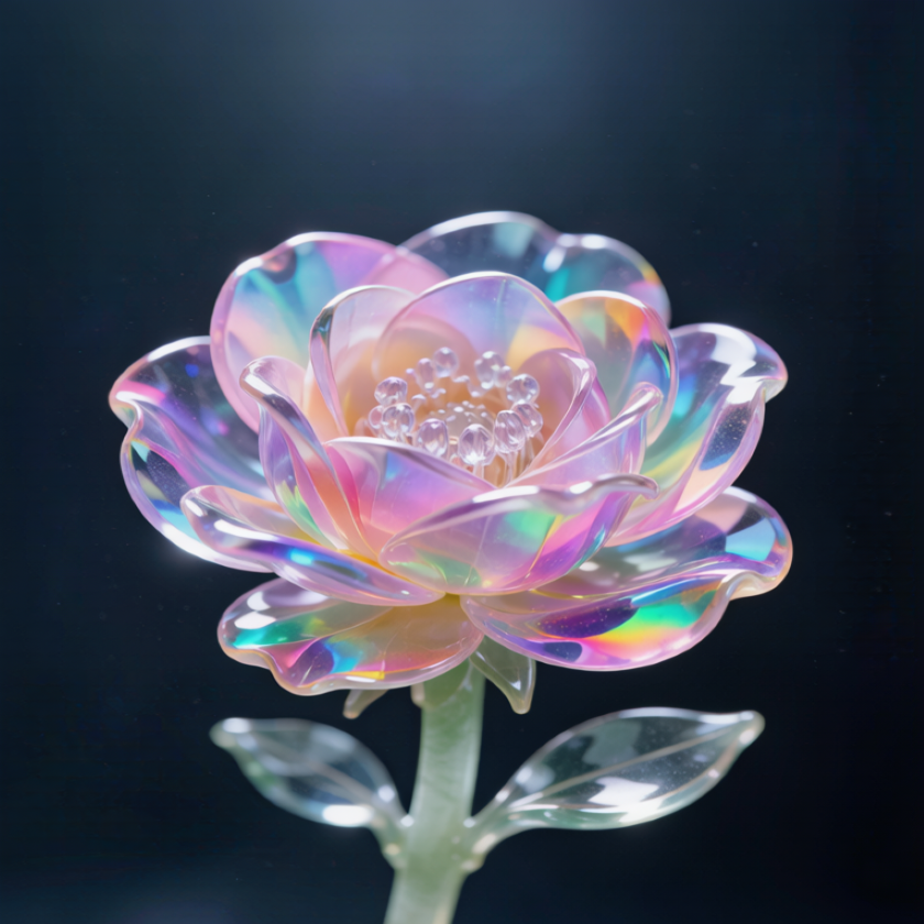 Rainbow Crystal Chinese Rose Flower