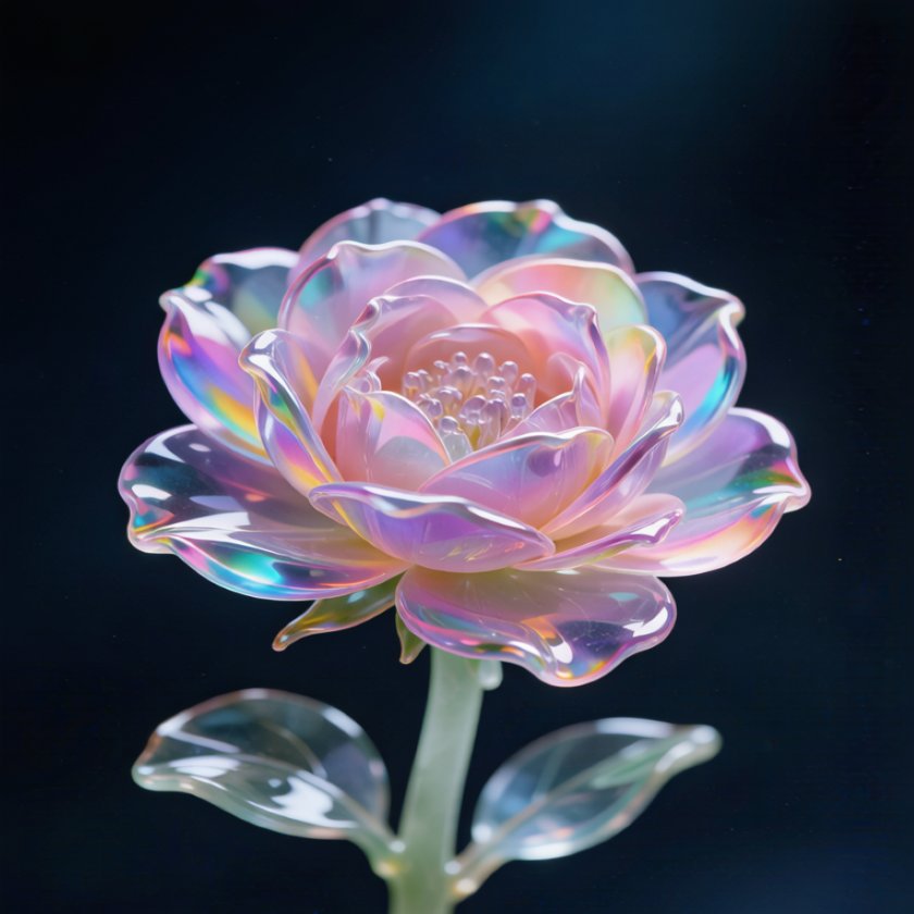 Rainbow Crystal Chinese Rose Flower