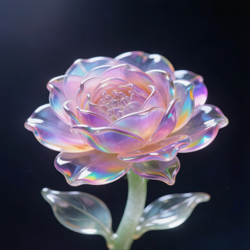 Rainbow Crystal Chinese Rose Flower